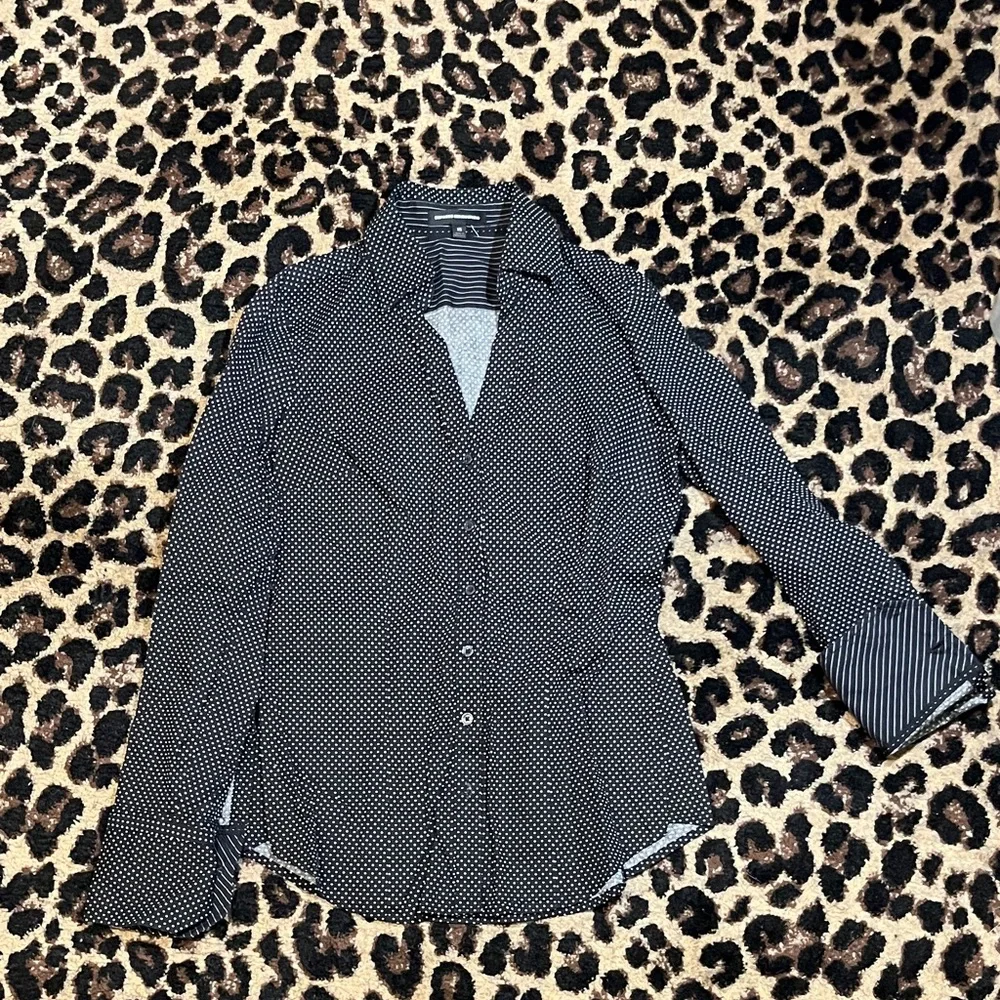 Express Black and White Button Down Shirt - Picture 1 of 2